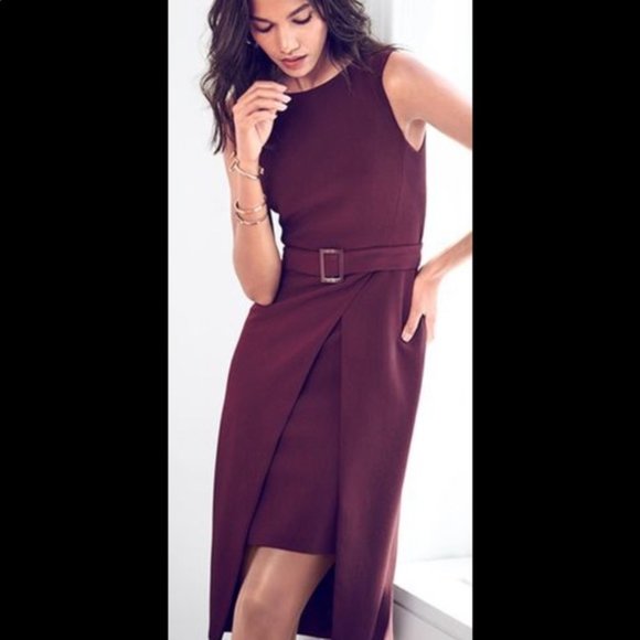 Cutaway Belted Sheath Dress by White House Black Market: size 6 - Picture 11 of 11